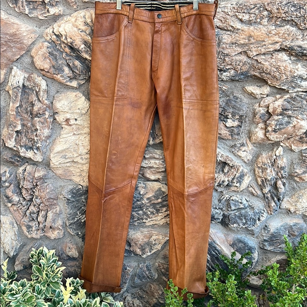 Vintage Men's or Women’s Brown Leather Pants